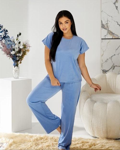 Комплект жіночий футболка+штани з велюру 121009