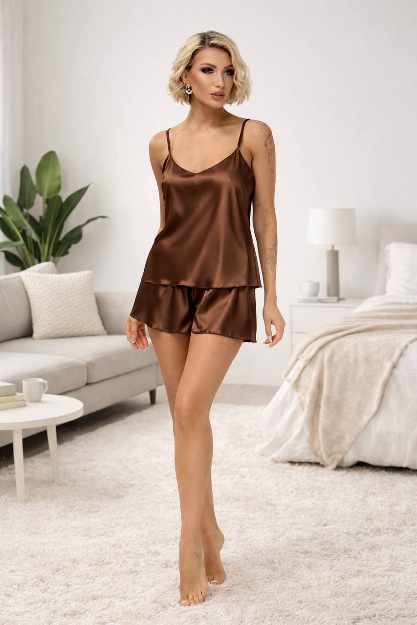 Комплект жіночий майка+шорти шовк Армані 142002